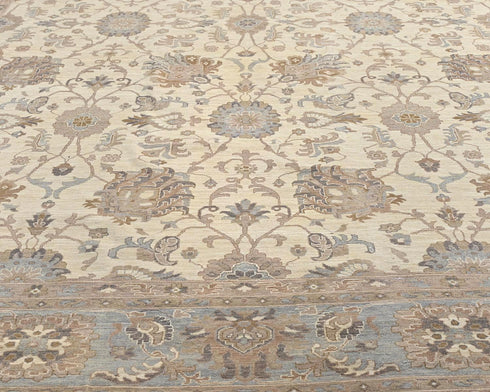 12x18 Zeigler Beige Afghan Hand Knotted Wool Area Rug